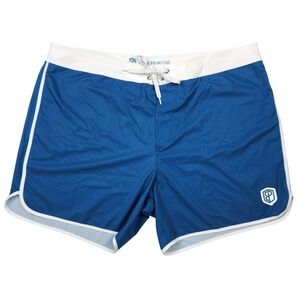 Born Primitive Island Shorts Size 40 3XL 5" Swim Trunks Blue White Retro